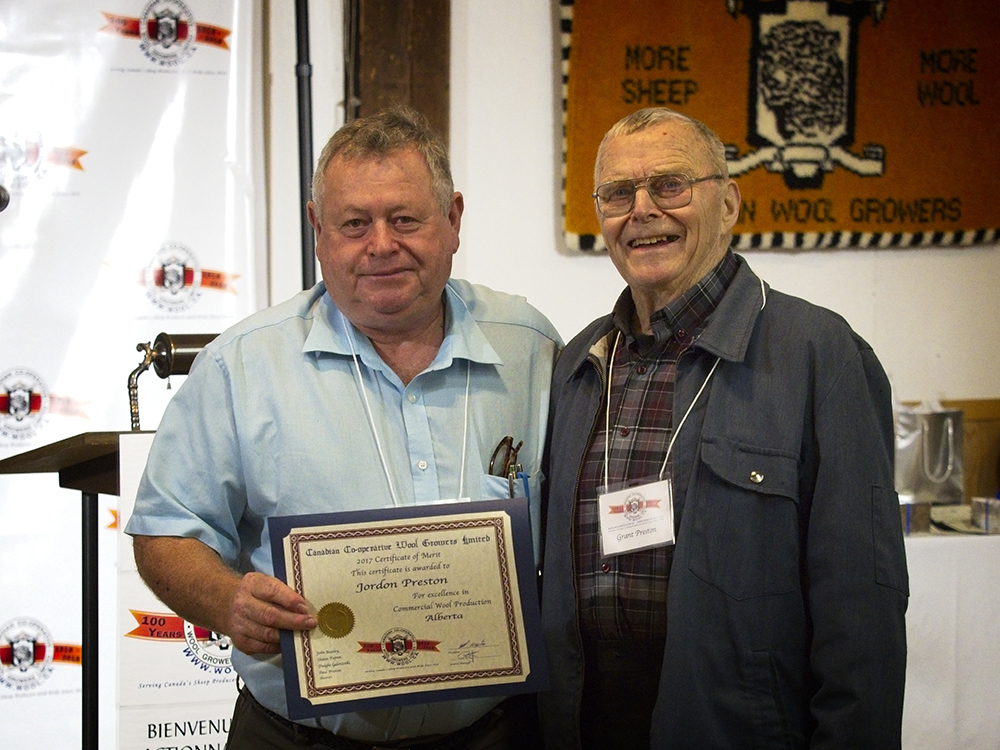 2017 wool certificate of merit - Jordan Preston grandfathers accepting for him