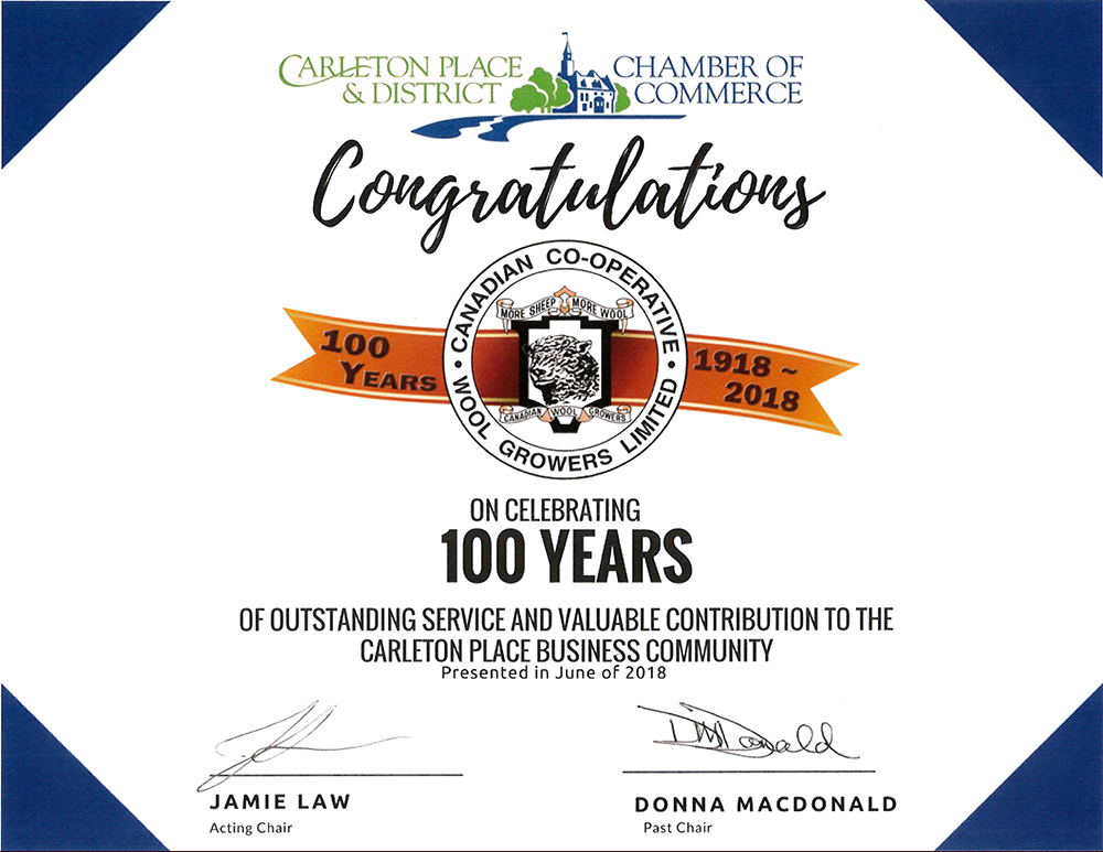 100 years of outstanding service for CCWG in Carleton Place