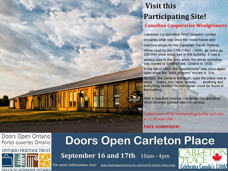 Doors Open Carleton Place, ON at CCWG